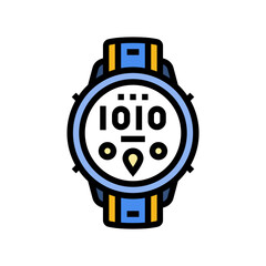 watch gps running accessories color icon vector illustration