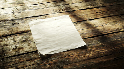 Minimalist Cut-Edge Paper on Wooden Table with Soft Lighting