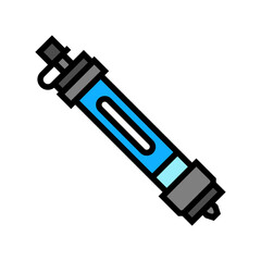 water filter ultralight trekking color icon vector illustration