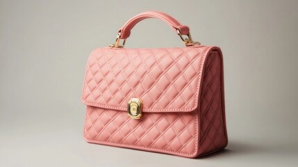 Stylish, quilted, blush-pink handbag