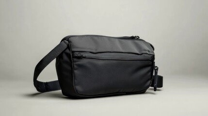 Naklejka premium Black crossbody bag, simple and functional