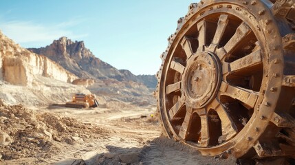 Heavy Machinery Features in Action with Isolated Background