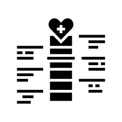 health goal progress bar tech glyph icon vector illustration