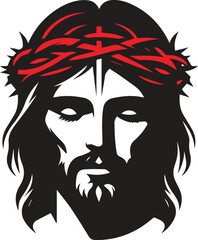Jesus Christ silhouette logo icon on white background