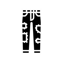 jeans patches thrift driven fashion glyph icon vector illustration
