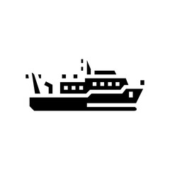 Obraz premium marine research vessel world ocean glyph icon vector illustration