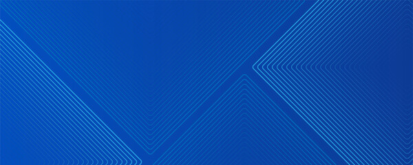 Geometric glowing line pattern horizontal cover on dark blue gradient background. Luxurious shiny squares curved corner pattern. Modern futuristic abstract texture graphics.
