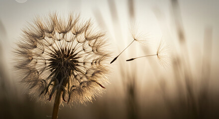 Obraz premium dandelion in the wind