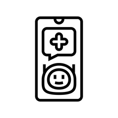 ai powered health assistant personalized line icon vector illustration