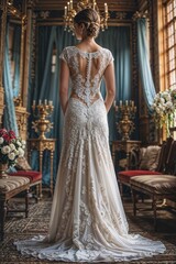 Fototapeta premium bride in wedding dress