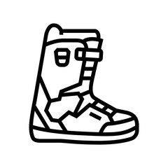 boots snowboard line icon vector illustration