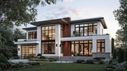Modern architectural design of a stylish luxury home exterior