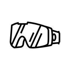 goggles snowboard line icon vector illustration