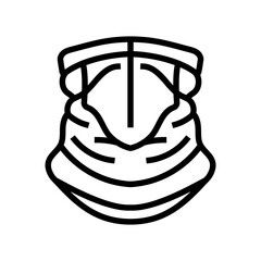 neck gaiter balaclava snowboard line icon vector illustration