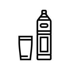 rice milk meal drink line icon vector illustration