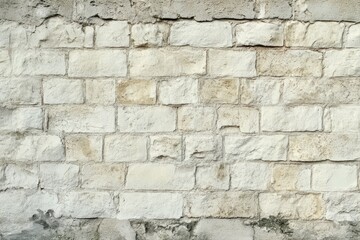 Fototapeta premium Weathered stone wall with light texture. Artificial Intelligence image