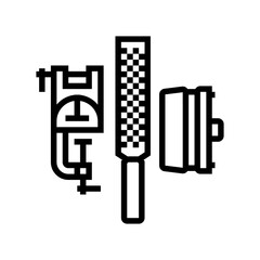 tuning kit snowboard line icon vector illustration