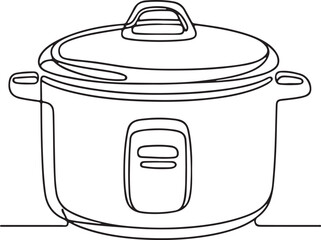 Rice Cooker Line Art Design Vector