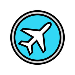 airplane mode tech engagement color icon vector illustration