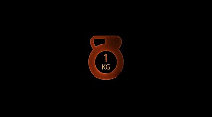 Glowing Weight icon animation on black color background. - Powered by Adobe