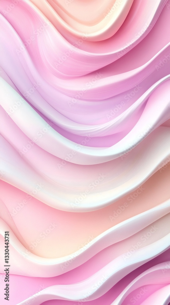 Poster flowing curves forming vibrant abstract design, highlighting contemporary graphic aesthetic with dyn