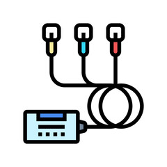 ecg sensor personalized health color icon vector illustration
