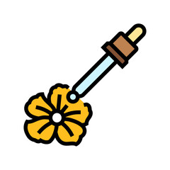 floral oil dropper sustainable beauty color icon vector illustration