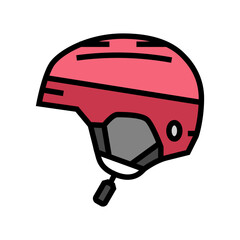 helmet snowboard color icon vector illustration