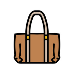 leather bag thrift driven fashion color icon vector illustration