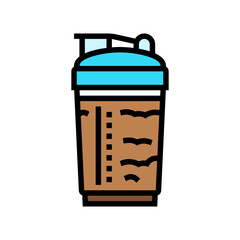 protein shake meal drink color icon vector illustration