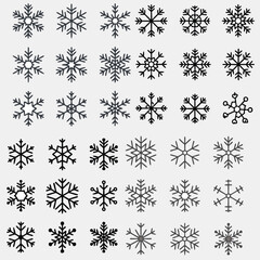 set of snowflakes