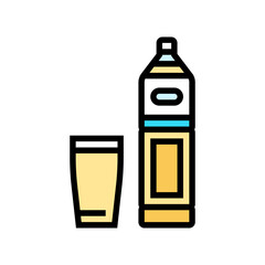 rice milk meal drink color icon vector illustration