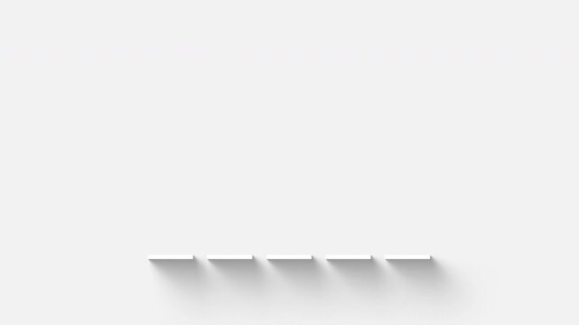 Chart Bars Going Down with Arrow in Modern Minimal 3D Style with Soft Shadows Animation on White Background - 4K Horizontal Video 6 seconds Seamless Loop