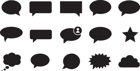 Fototapeta premium Vector speach bubbles icon set on grey background 