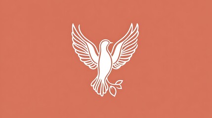 Obraz premium Dove soars with branch, peace emblem