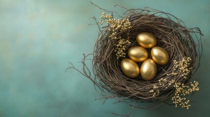 Golden eggs in a bird's nest