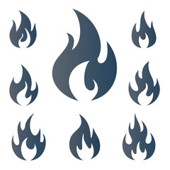 set of fire icons