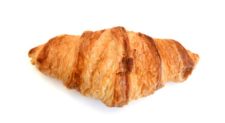 Fresh and tasty croissant over white background 