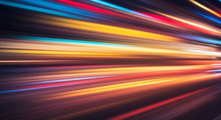 Vibrant Light Streaks Radiate Dynamically. AI Generated
