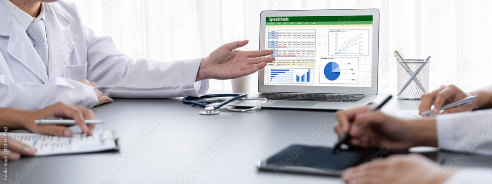 Poster spreadsheet document information financial startup concept. data and graphs in spreadsheet documents