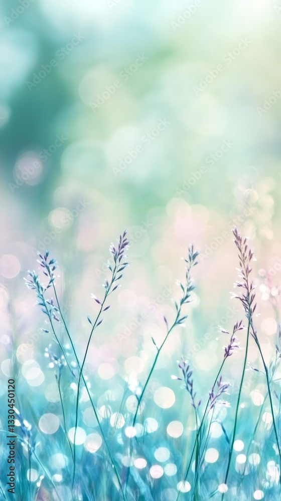 Aufkleber soft focus and dreamy bokeh effect create a beautiful, ethereal atmosphere around delicate purple wi