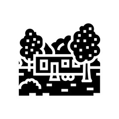 rustic forest mobile home glyph icon vector illustration