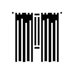 window curtains slow living glyph icon vector illustration