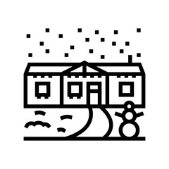 christmas lights mobile home line icon vector illustration