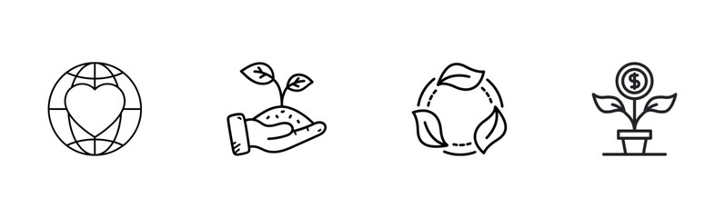 Corporate Social Responsibility icons Set