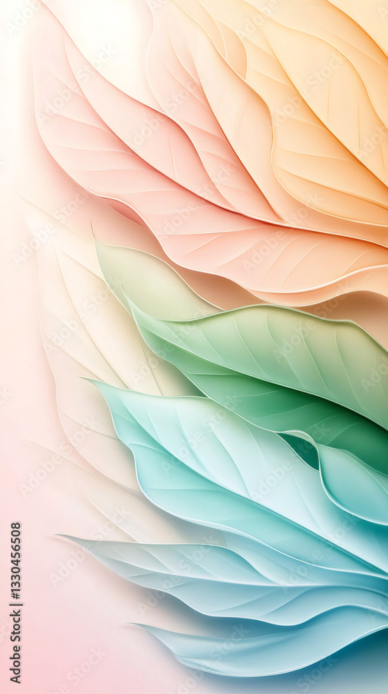 Aufkleber Abstract background with pastel colored leaves creating a gradient effect, perfect for websites, presentations or any design project
