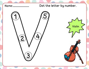 Dot the letter V by number from 1 to 5

Kids dot the letter 