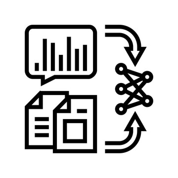 natural language model nlp line icon vector illustration