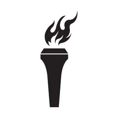 fire torch icon illustration design template