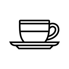tea cup slow living line icon vector illustration